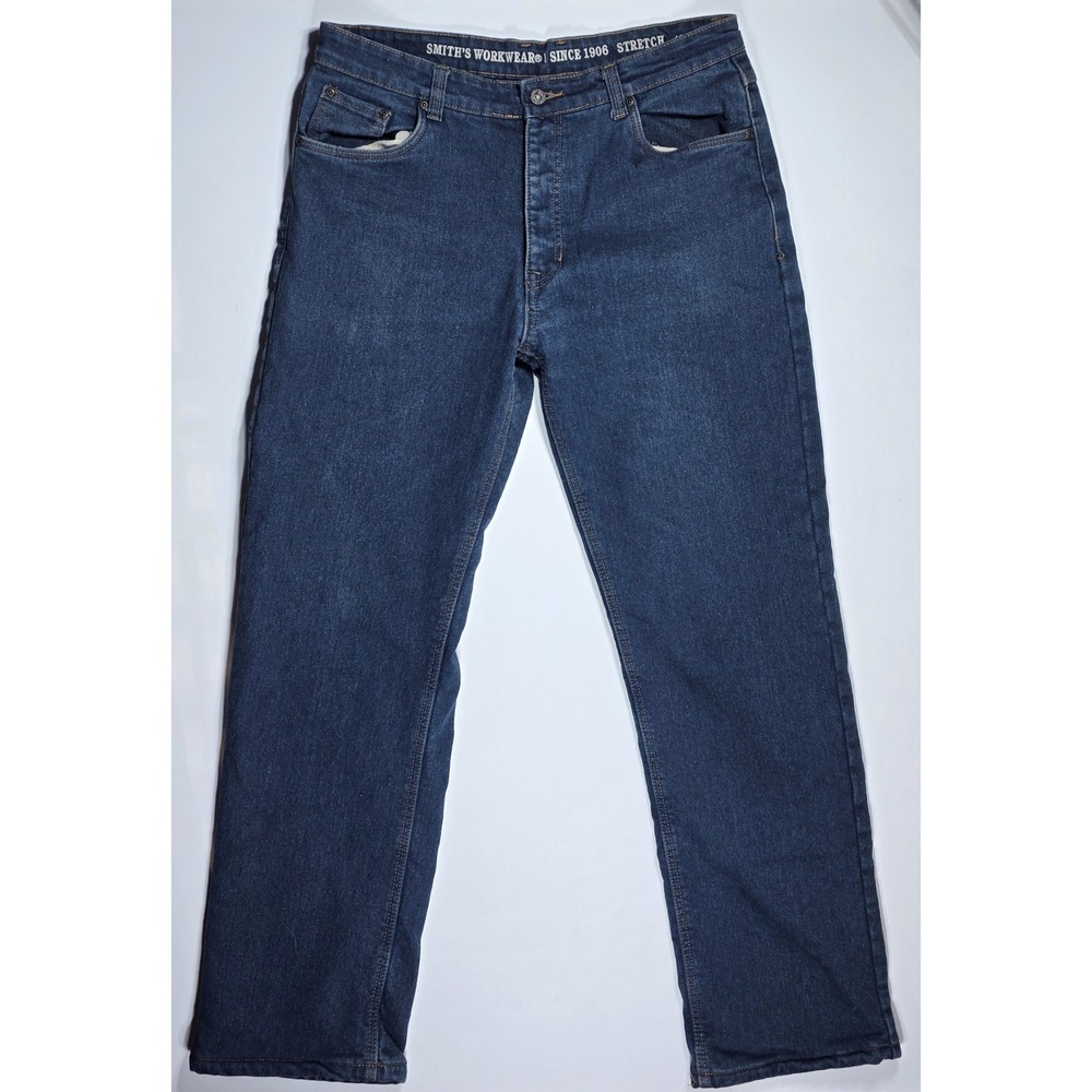 Smith's Workwear Fleece Lined Jeans Men's 36x34 Blue Stretch Denim